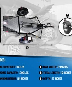 Go! Series Single Rail Ride-Up Folding Motorcycle Trailer - Image 4