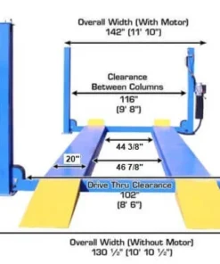 Alternative view of Atlas 414 14,000 lbs Commercial 4 Post Lift