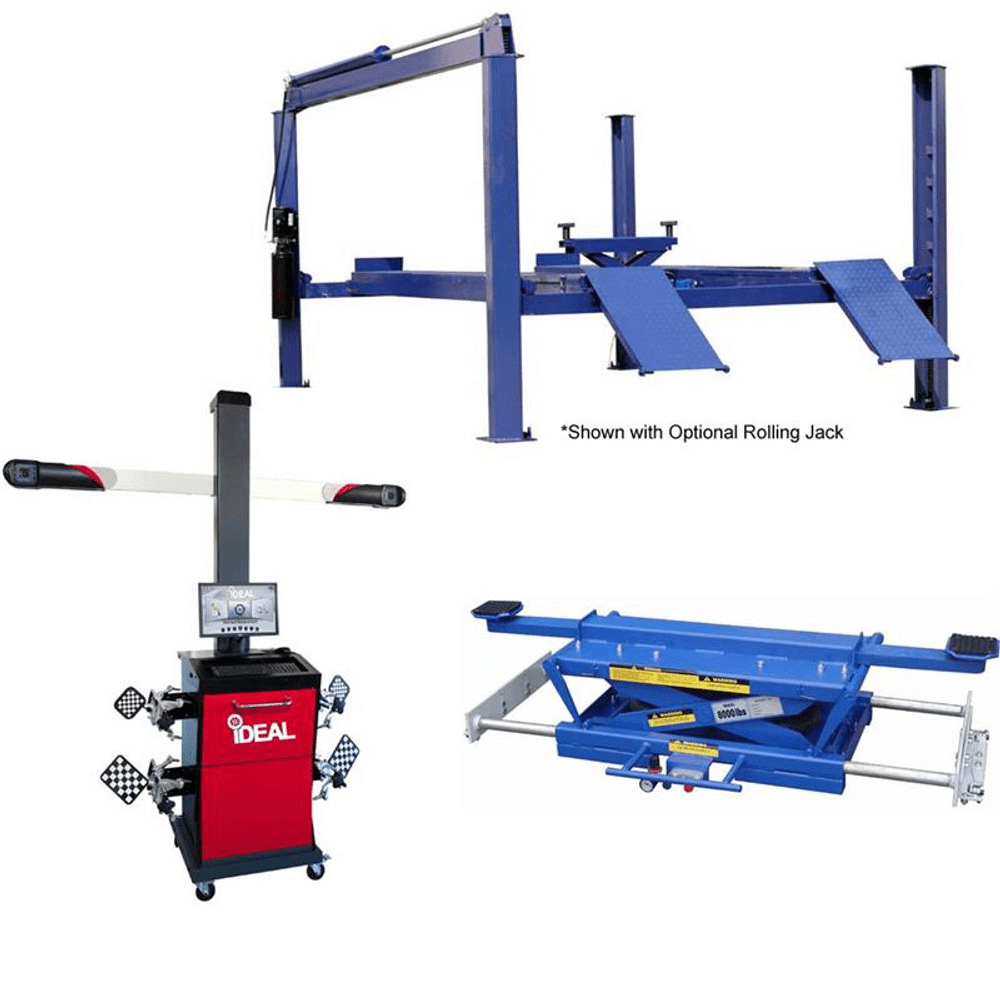 TUXEDO FP14KA 14,000 LB CHAIN DRIVEN ALIGNMENT LIFT, 3D IMAGE WHEEL ALIGNER, ROLLING AIR JACK COMBO PACKAGE - Image 2