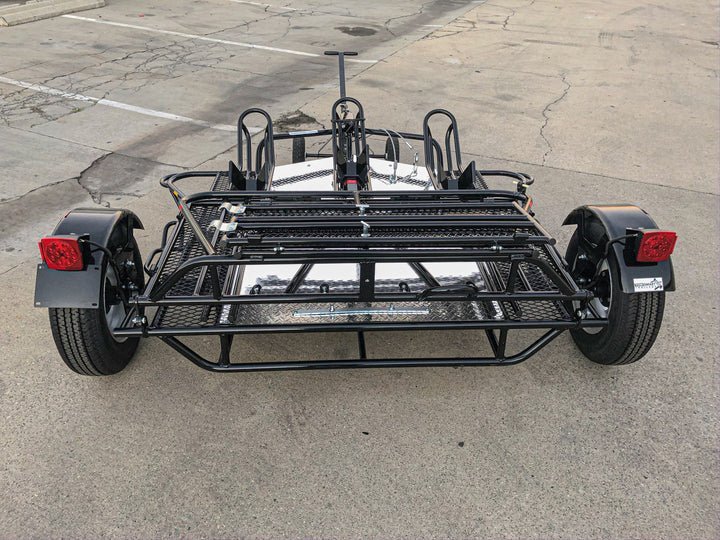 Trinity MT3 Motorcycle Trailer Stand, Store or Roll Ride-Up 3-Rail - Image 20