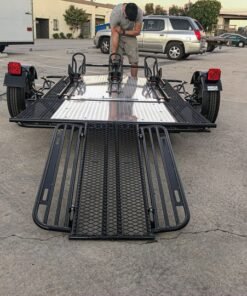 Trinity MT3 Motorcycle Trailer Stand, Store or Roll Ride-Up 3-Rail - Image 17