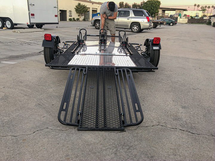 Trinity MT3 Motorcycle Trailer Stand, Store or Roll Ride-Up 3-Rail - Image 17