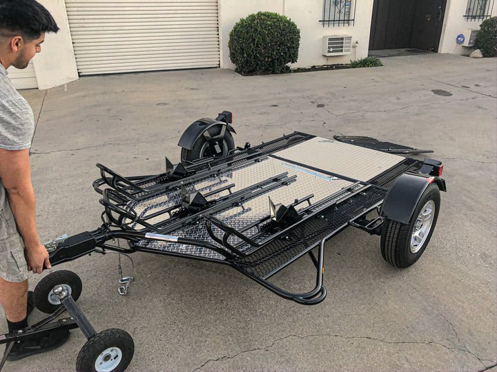 Trinity MT3 Motorcycle Trailer Stand, Store or Roll Ride-Up 3-Rail - Image 18