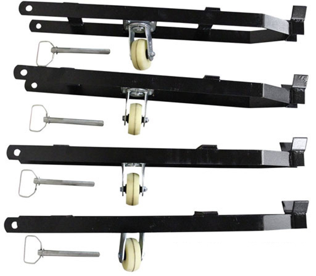 Heavy-duty Wheel kit for 4-post parking lift — set of four wheels and mounting hardware to make your lift mobile. Compatible with most 4-post parking lifts.