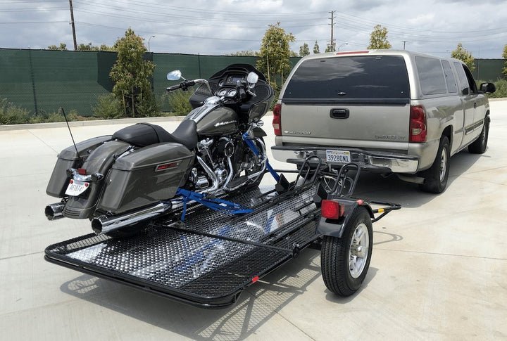 Trinity MT3 Motorcycle Trailer Stand, Store or Roll Ride-Up 3-Rail - Image 11