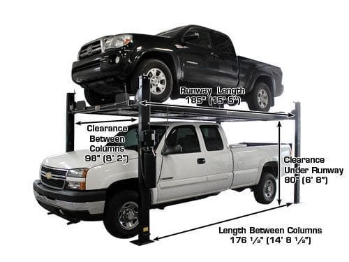 Atlas Garage PRO8000EXT-L 8,000 lb + RJ35 Sliding Jacks Combo 4-Post Lift - Image 6