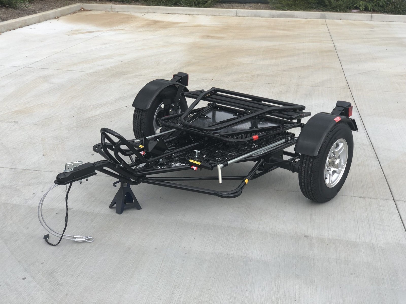 Alpha Sport Single Ride-Up Folding Motorcycle Trailer - Image 16