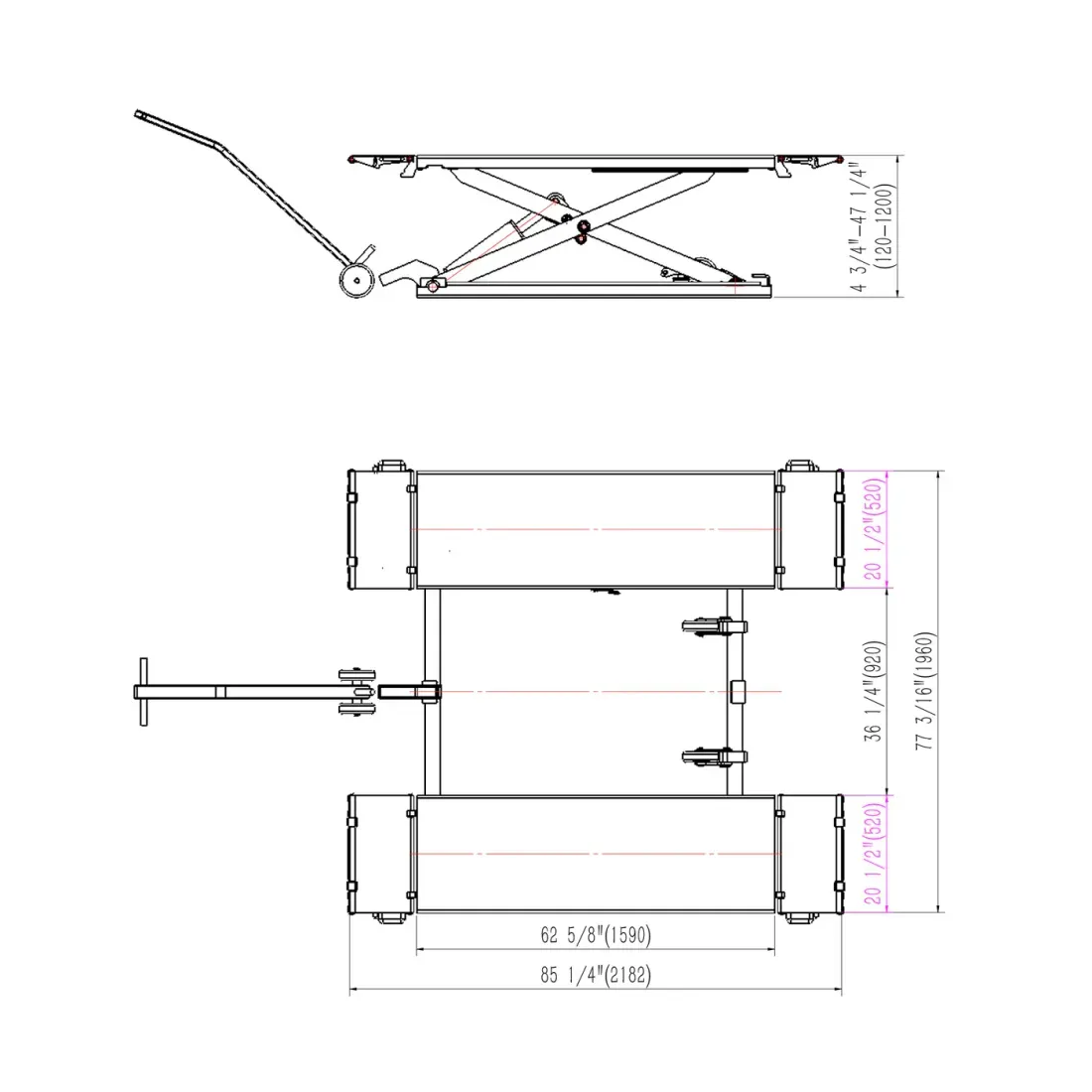 8,000LB Mid-Rise Scissor Lift with Electrical Release – SL-MR80 - Image 6