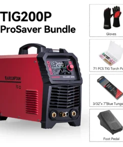 Arccaptain TIG200P AC DC Multi Process Pulse TIG Aluminum Welder ProSaver Bundle